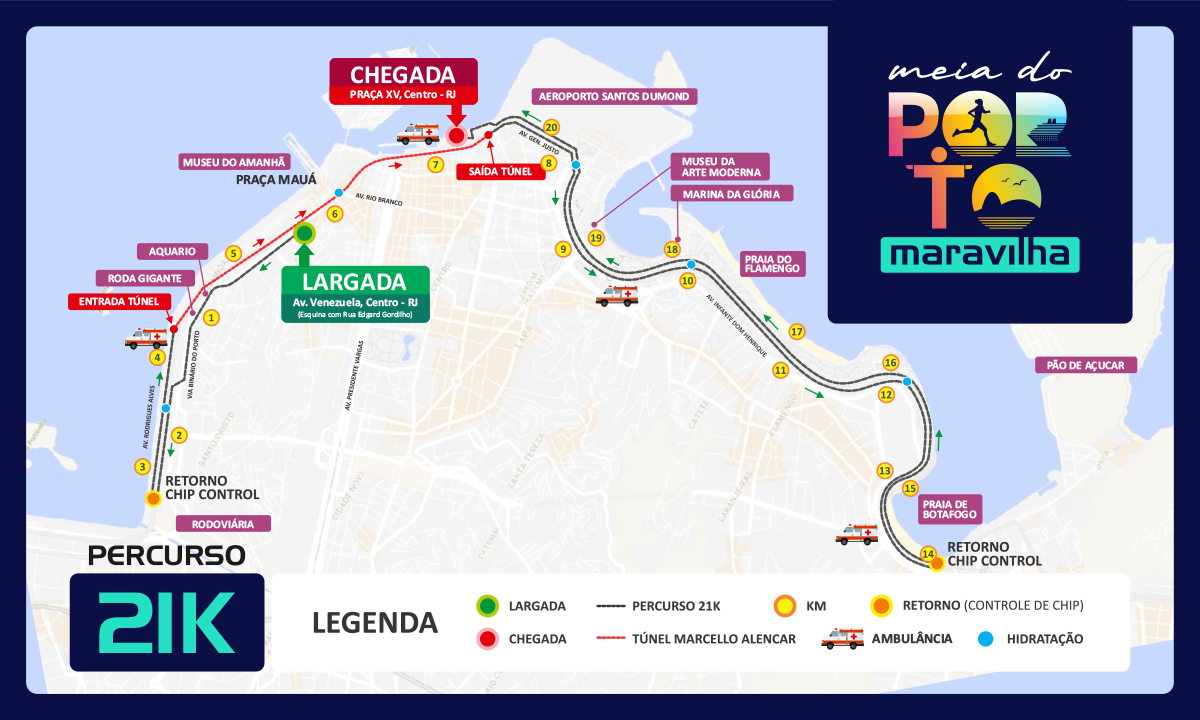 Mapa do percurso de 21km